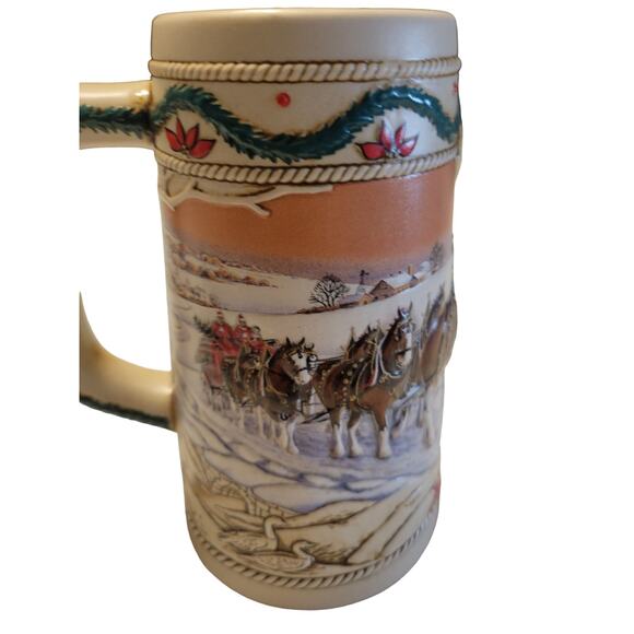 Budweiser Holiday Stein 1996 American Homestead Great Condition - Picture 3 of 8